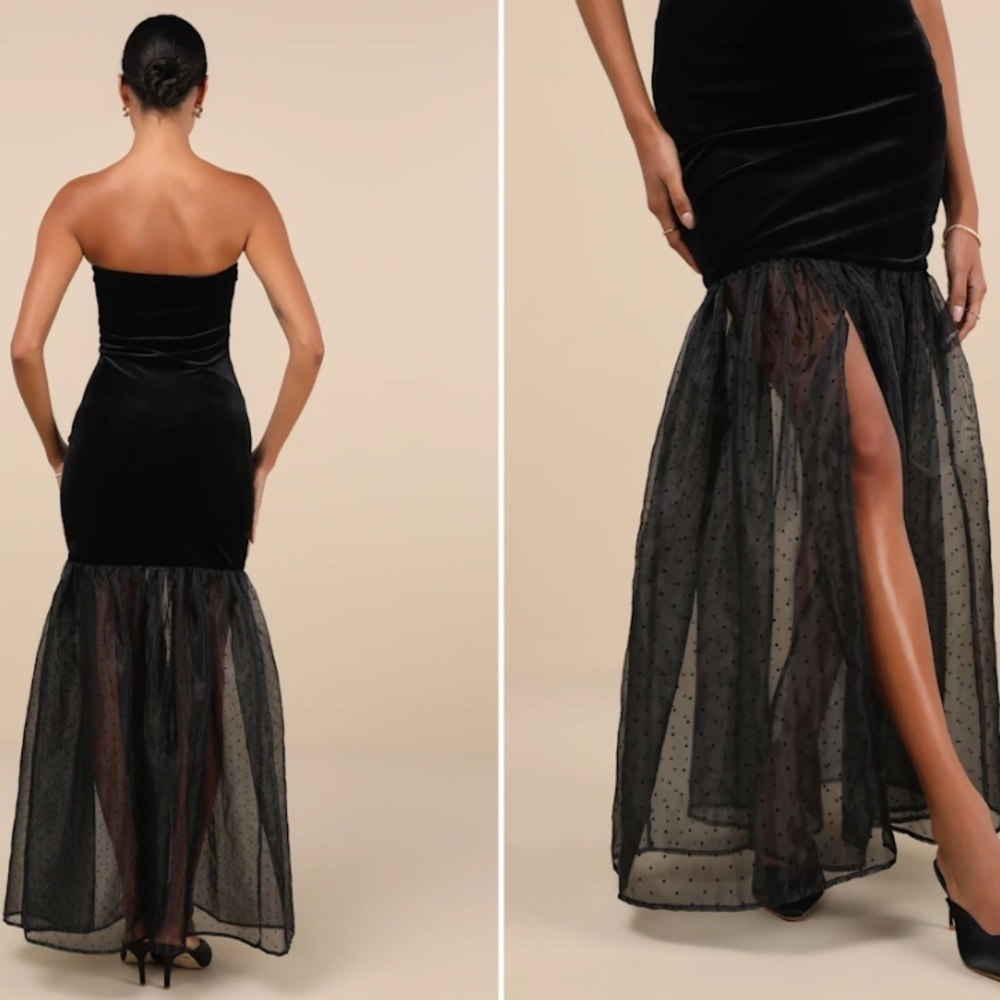 Lulus Prom Wedding Holiday Sexy Elegant Chic Vixen Velvet Cocktail Maxi View 4